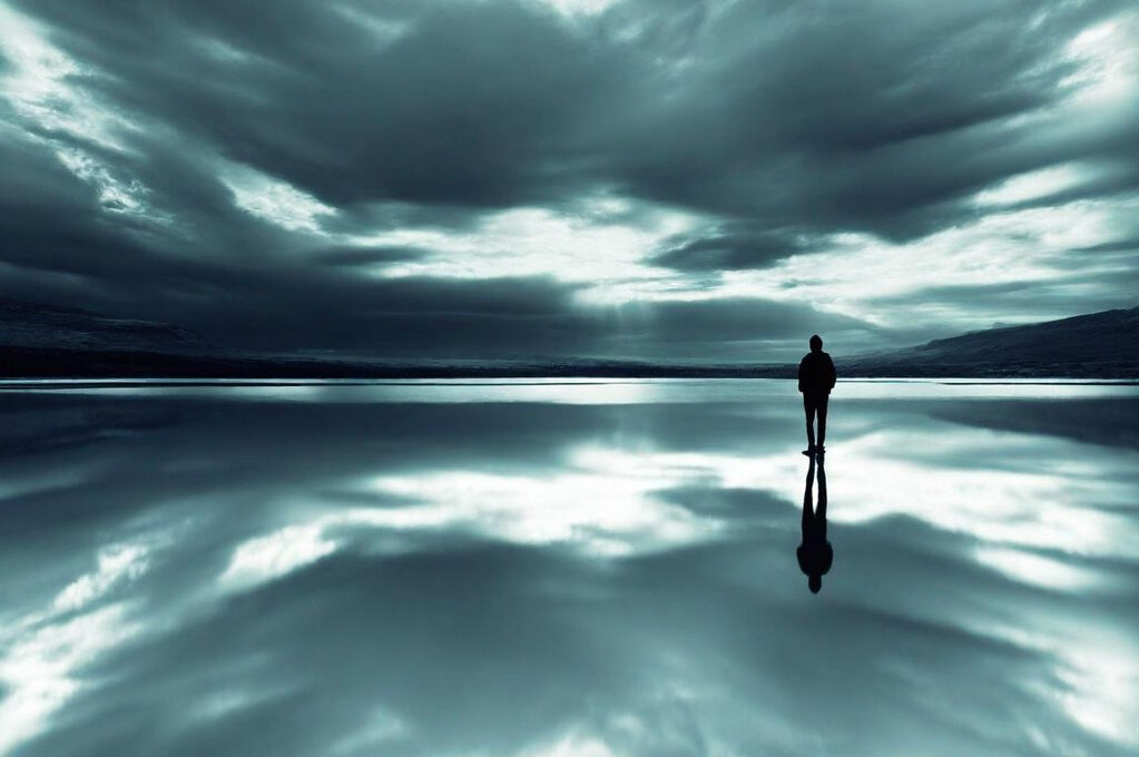 Image of person seeing unending sky pondering emotions