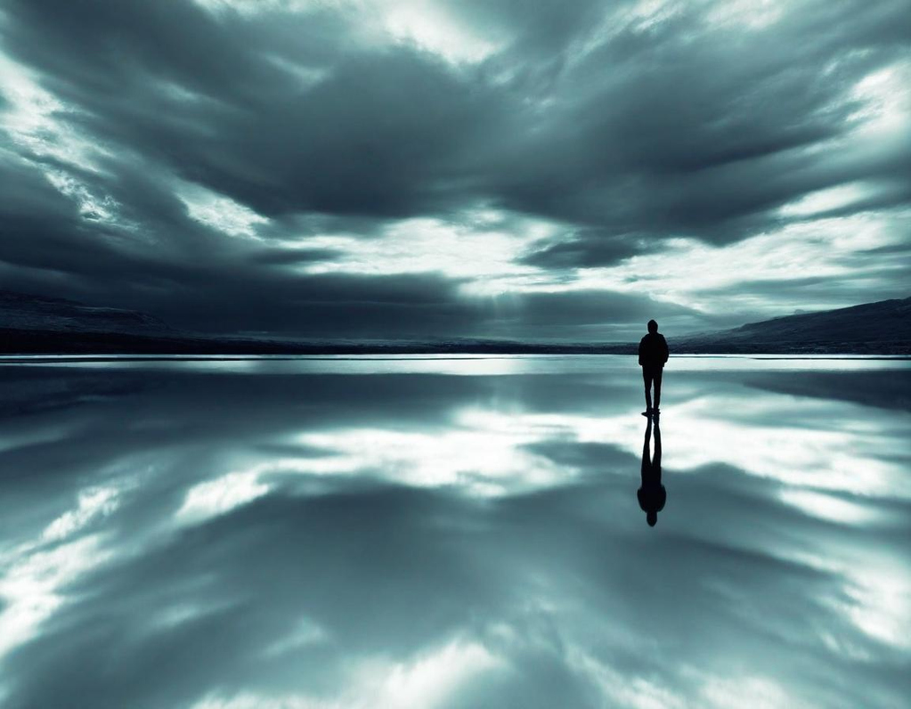 Image of person seeing unending sky pondering emotions