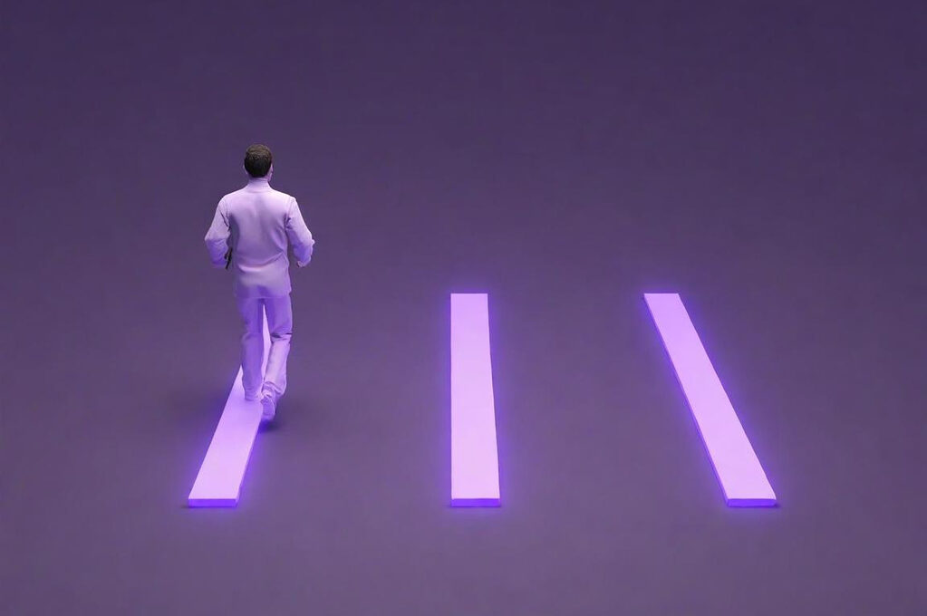 Image of a man running to achieve a goal