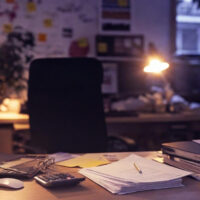 An office image late in the day