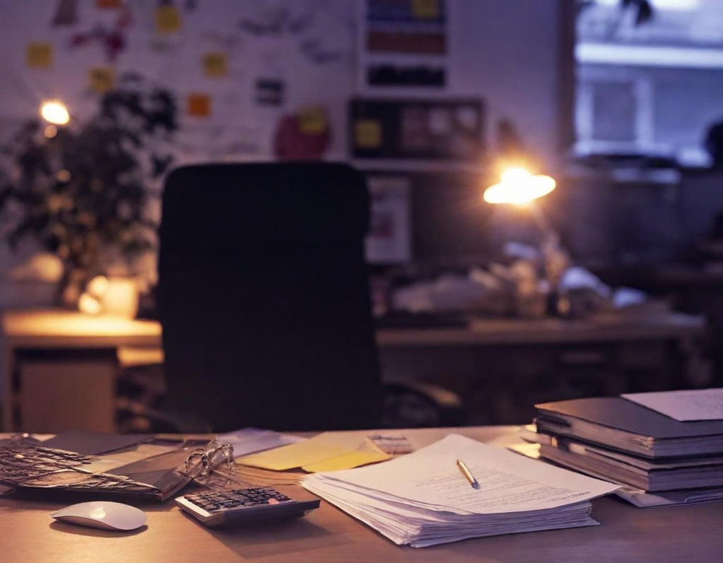 An office image late in the day