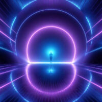 futuristic mirror with a human seeing a reflection of self