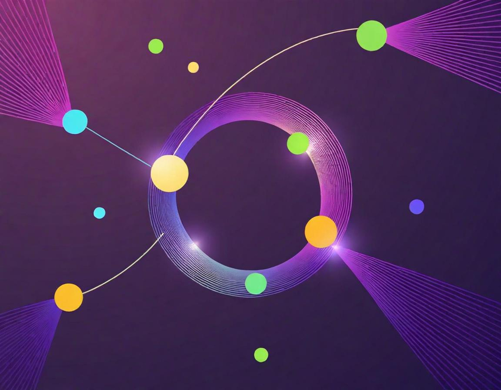 Abstract organizational chart surrounded by matrix employees