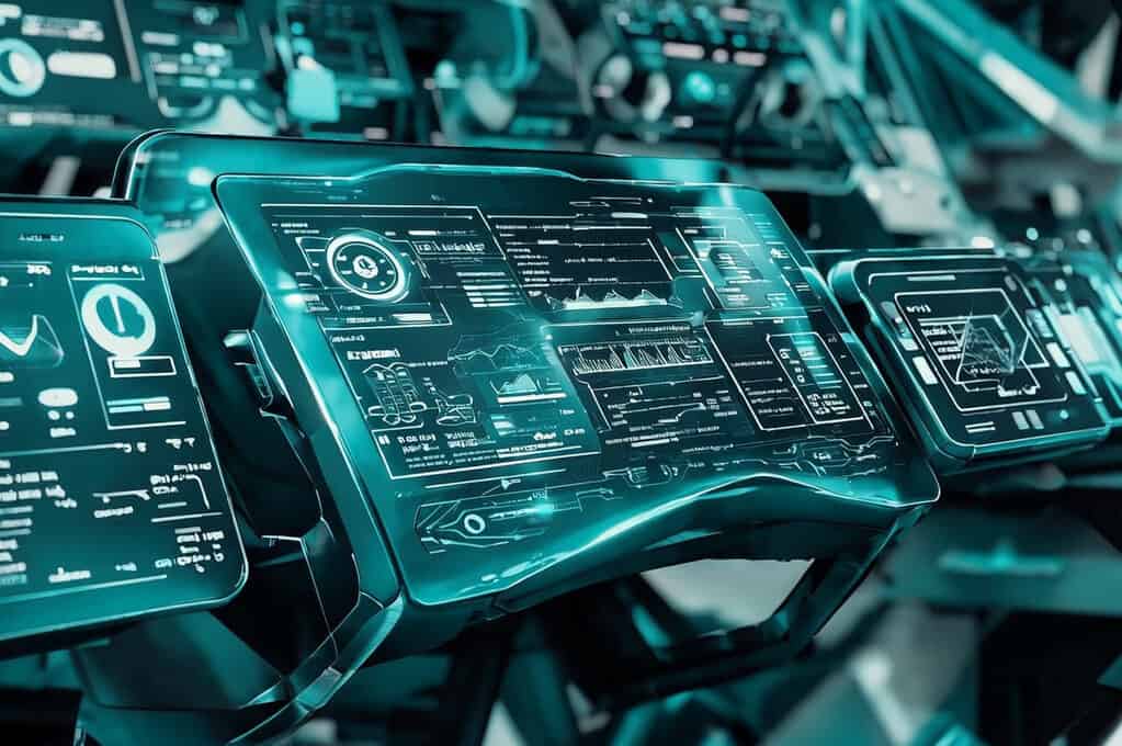 Futuristic Vehicle Dashboard with Teal coloring
