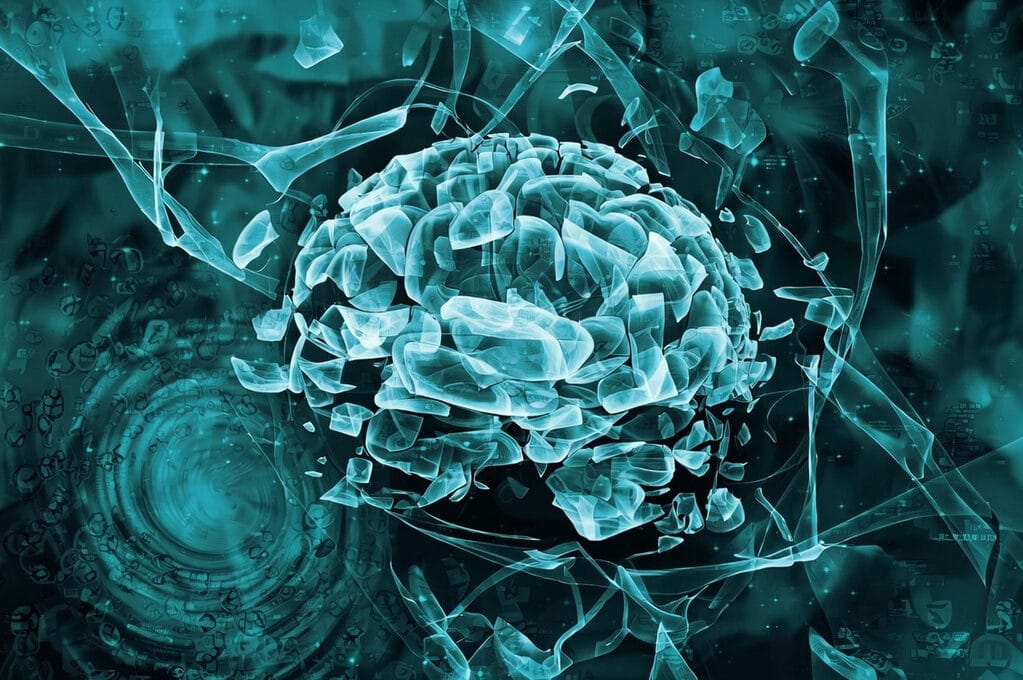 A brain losing memory