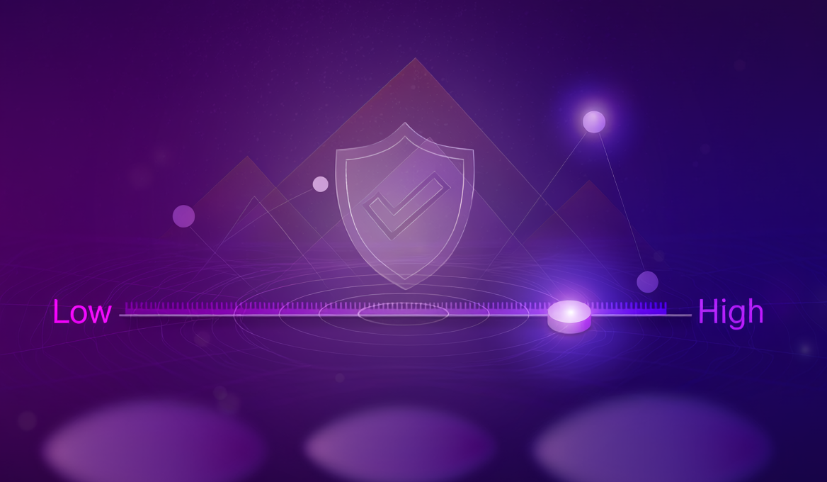 Trust scale on a purple gradient background