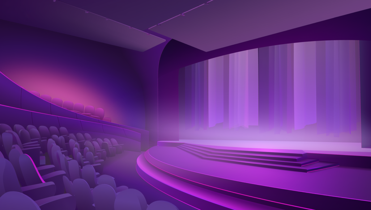 a theater changing to another performance